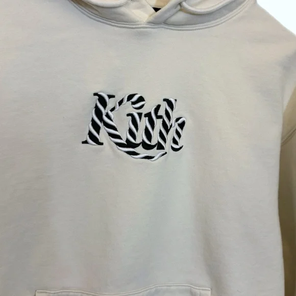Kith Candy Cane Williams Ill Hoodie ‘Sandrift' White/Beige Men’s Size Large